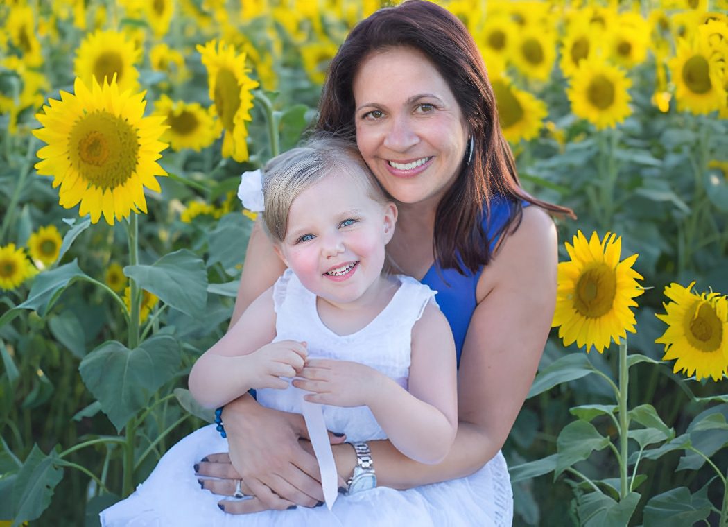 Happy moments in sunflower garden