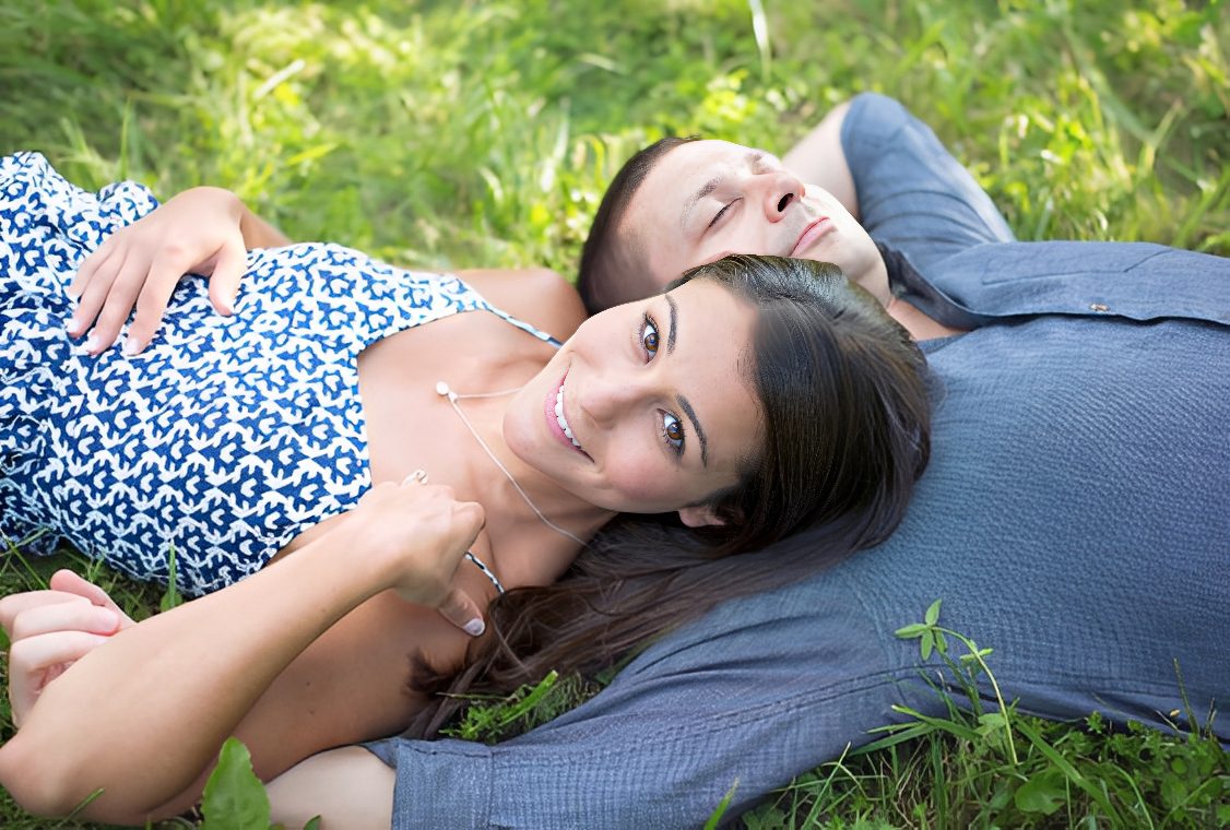 Relaxing outdoors on sunny day