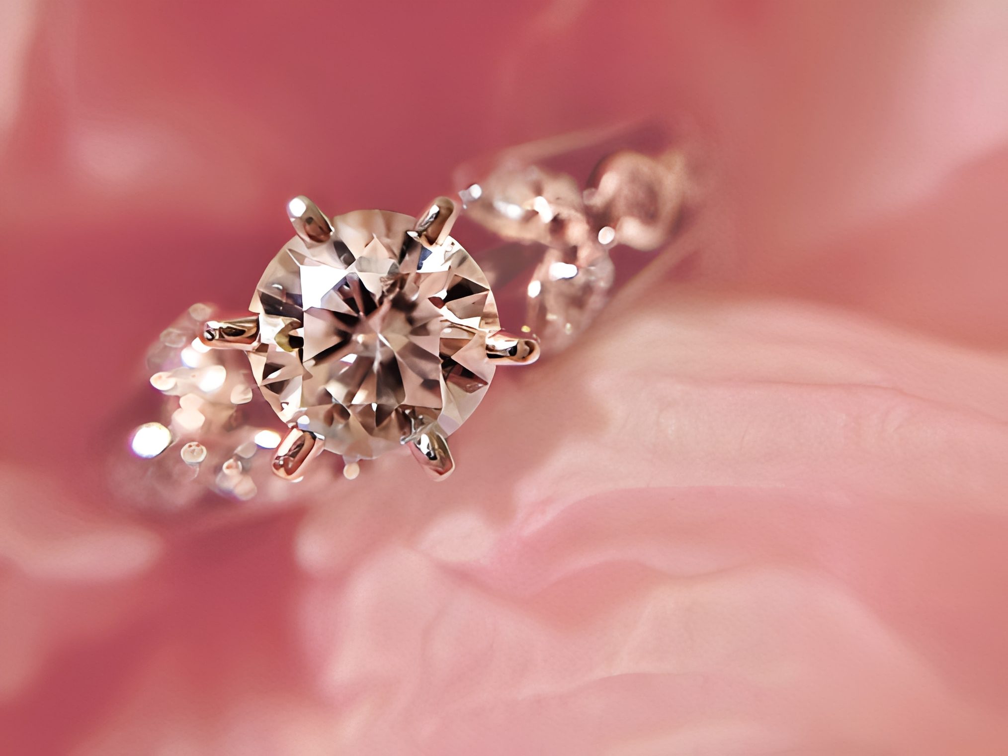 Elegant diamond ring detail
